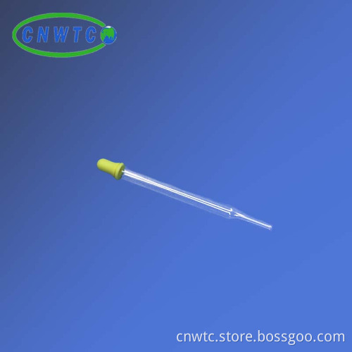 Yellow Rubber Stopper Glass Dropper Pipettes and Pasteur Pipettes for Laboratory Use